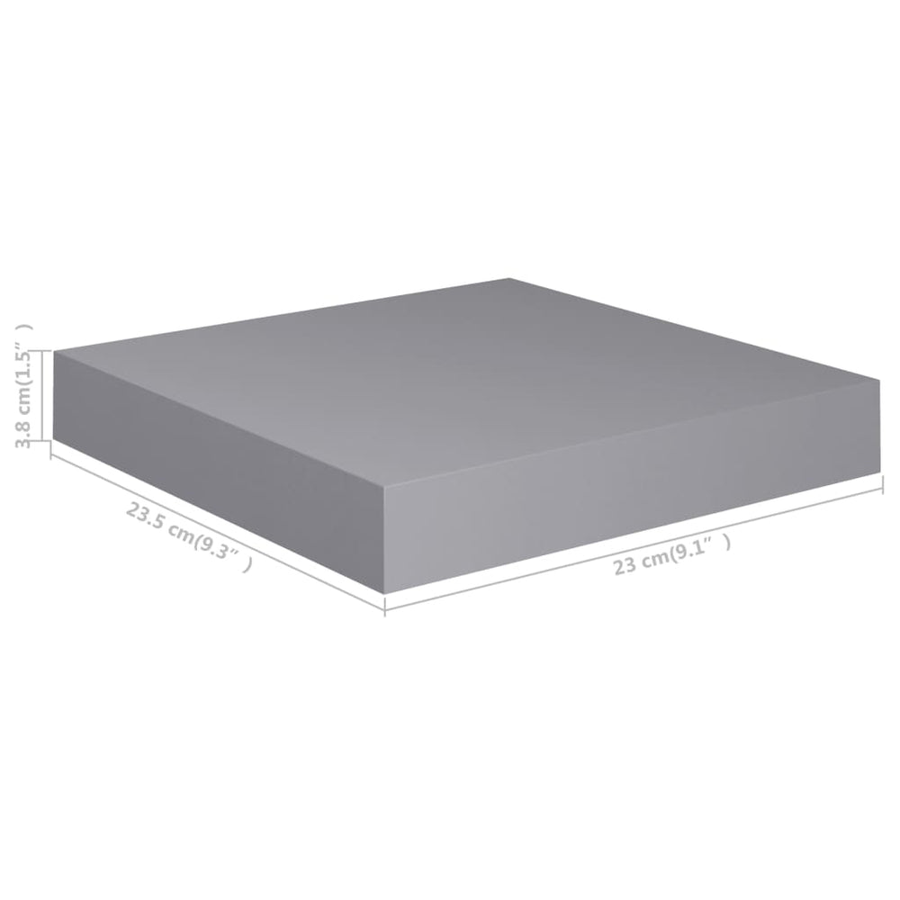 Wandschappen zwevend 4 st 23x23,5x3,8 cm MDF grijs MeubelReus