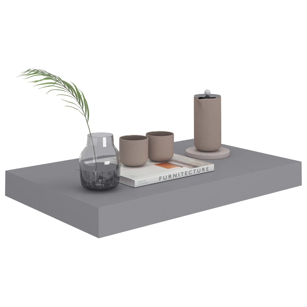 Wandschap zwevend 40x23x3,8 cm MDF grijs MeubelReus