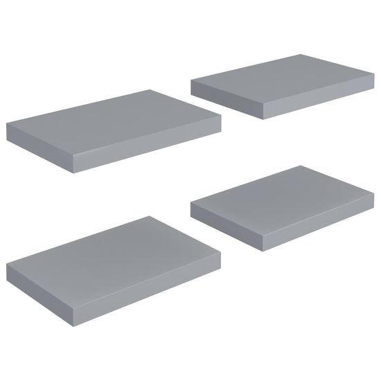 Wandschappen zwevend 4 st 40x23x3,8 cm MDF grijs MeubelReus