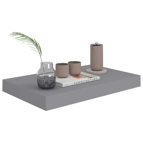 Wandschappen zwevend 4 st 40x23x3,8 cm MDF grijs MeubelReus
