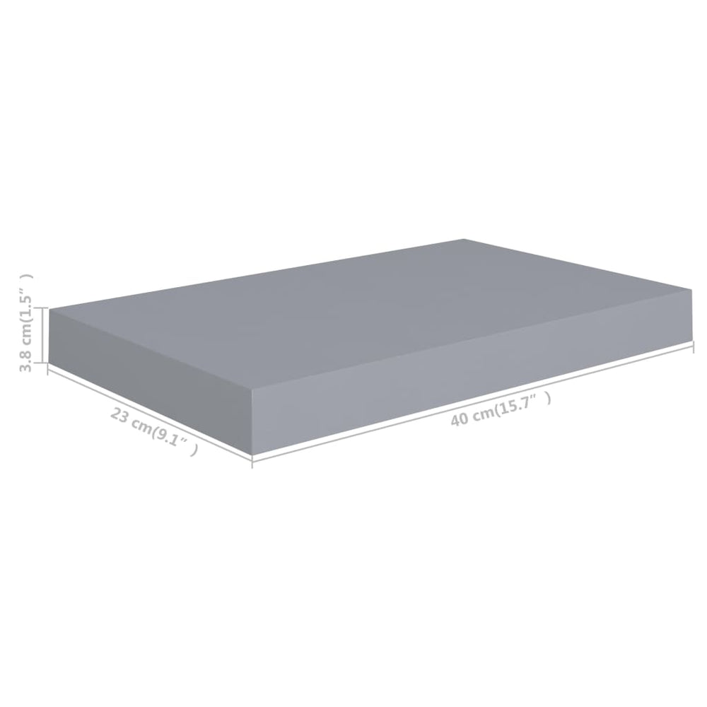 Wandschappen zwevend 4 st 40x23x3,8 cm MDF grijs MeubelReus