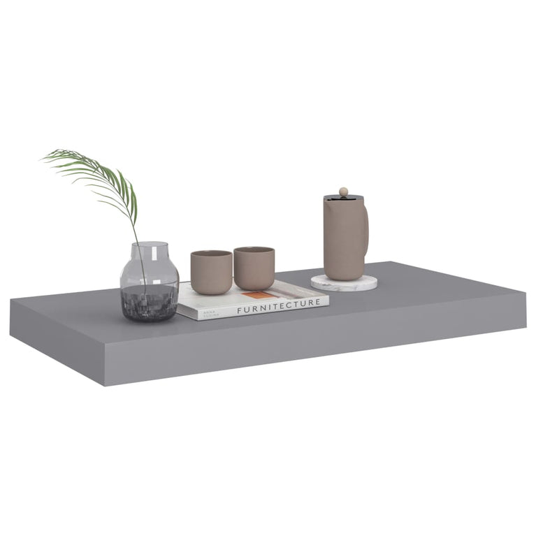 Wandschap zwevend 50x23x3,8 cm MDF grijs MeubelReus