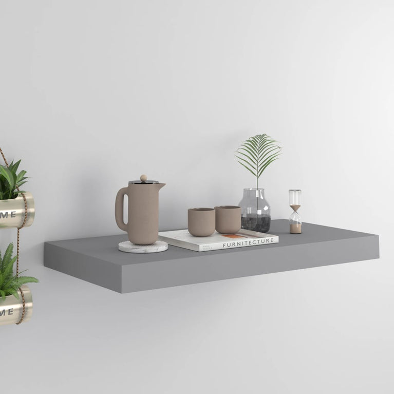 Wandschap zwevend 50x23x3,8 cm MDF grijs MeubelReus
