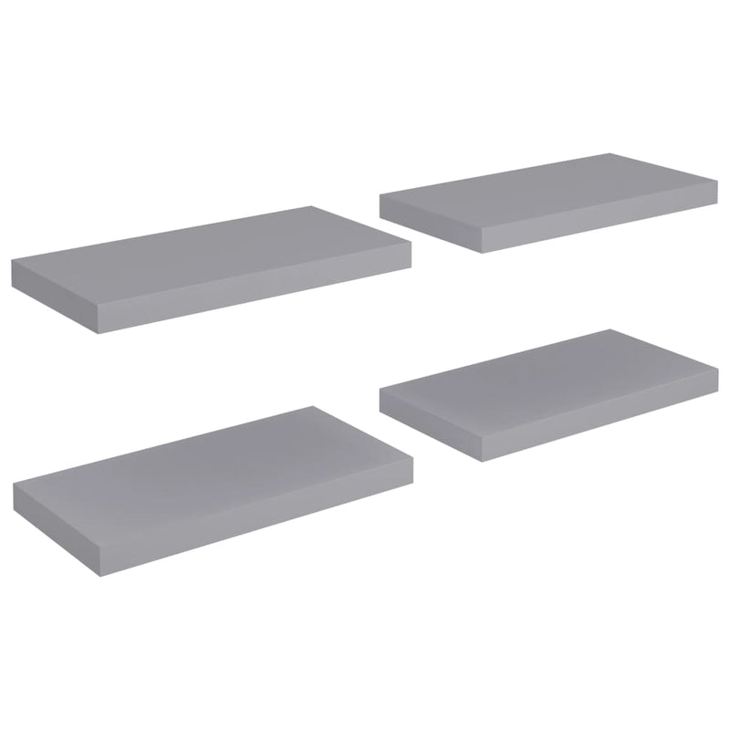 Wandschappen zwevend 4 st 50x23x3,8 cm MDF grijs MeubelReus