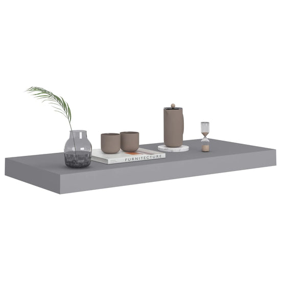 Wandschap zwevend 60x23,5x3,8 cm MDF grijs MeubelReus