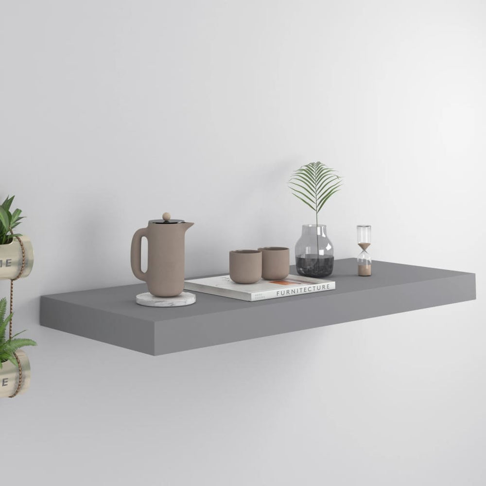 Wandschap zwevend 60x23,5x3,8 cm MDF grijs MeubelReus