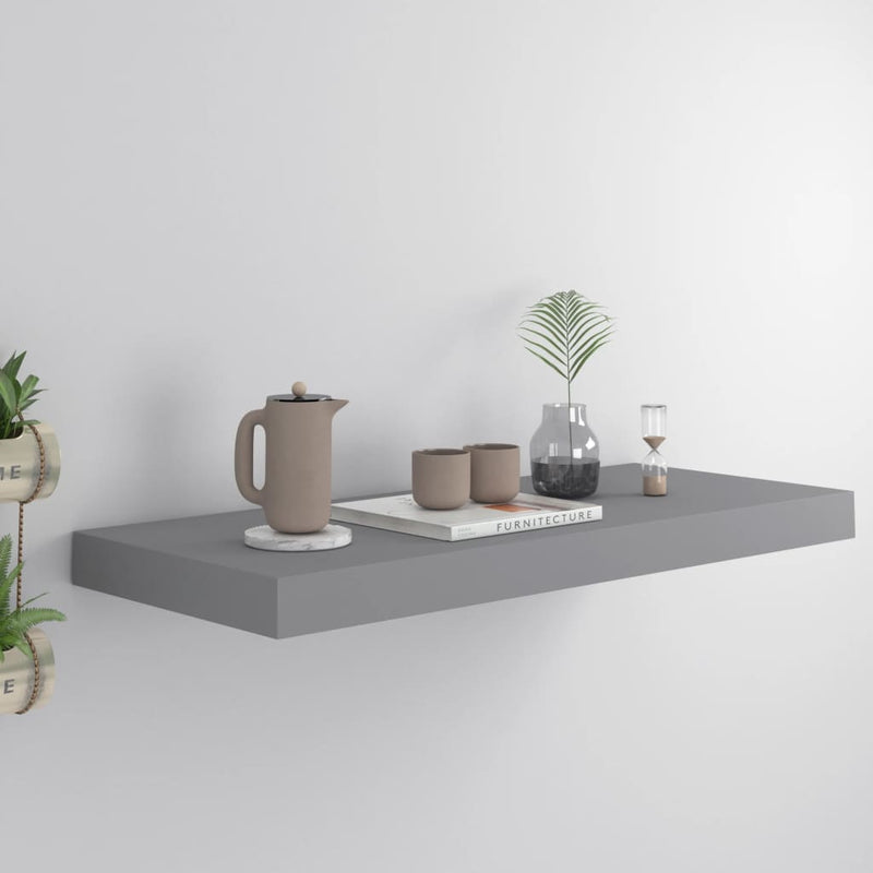 Wandschap zwevend 60x23,5x3,8 cm MDF grijs MeubelReus