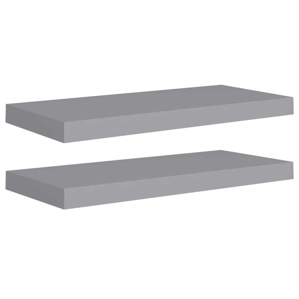 Wandschappen zwevend 2 st 60x23,5x3,8 cm MDF grijs MeubelReus