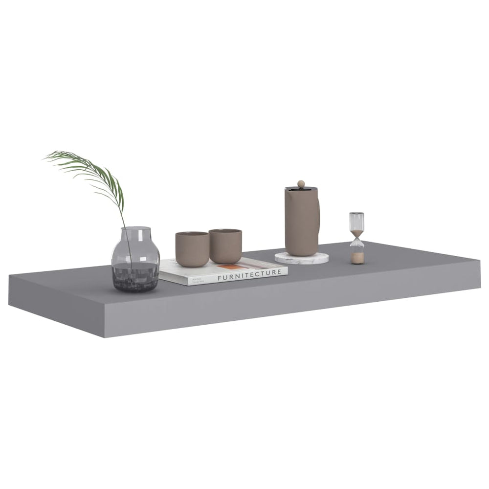 Wandschappen zwevend 2 st 60x23,5x3,8 cm MDF grijs MeubelReus