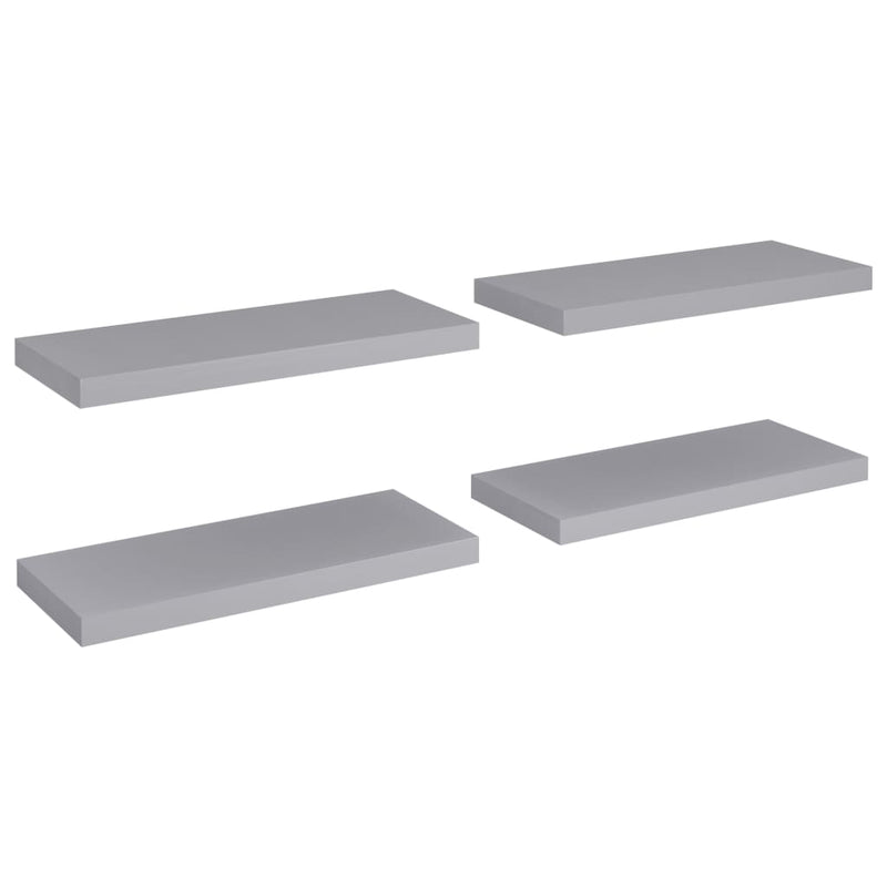 Wandschappen zwevend 4 st 60x23,5x3,8 cm MDF grijs MeubelReus