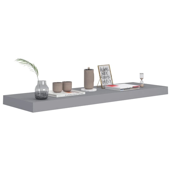 Wandschap zwevend 80x23,5x3,8 cm MDF grijs MeubelReus