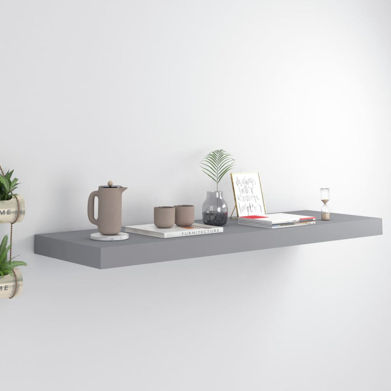 Wandschap zwevend 80x23,5x3,8 cm MDF grijs MeubelReus