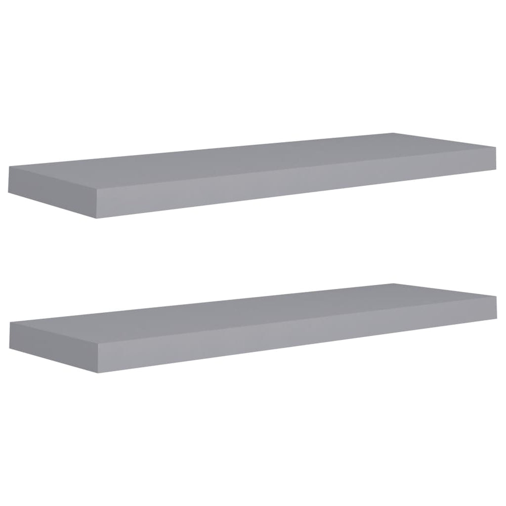 Wandschappen zwevend 2 st 80x23,5x3,8 cm MDF grijs MeubelReus