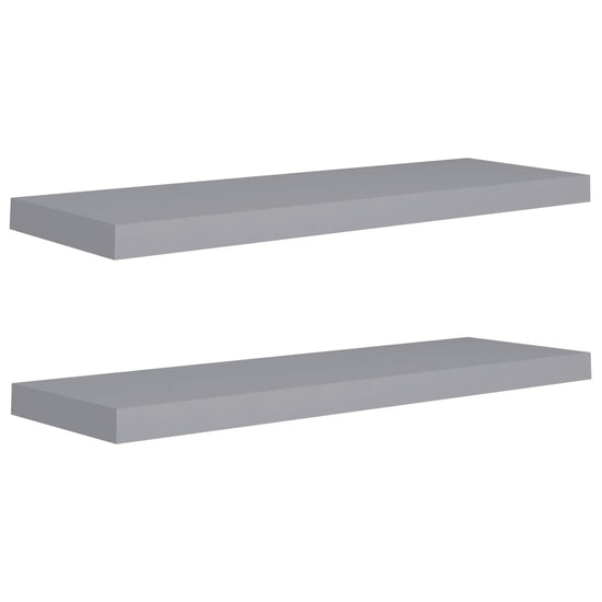 Wandschappen zwevend 2 st 80x23,5x3,8 cm MDF grijs MeubelReus