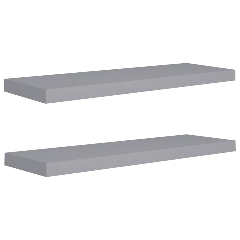 Wandschappen zwevend 2 st 80x23,5x3,8 cm MDF grijs MeubelReus