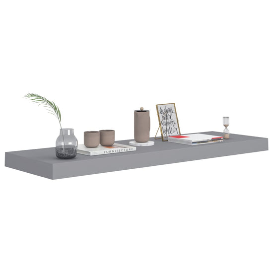 Wandschappen zwevend 2 st 80x23,5x3,8 cm MDF grijs MeubelReus