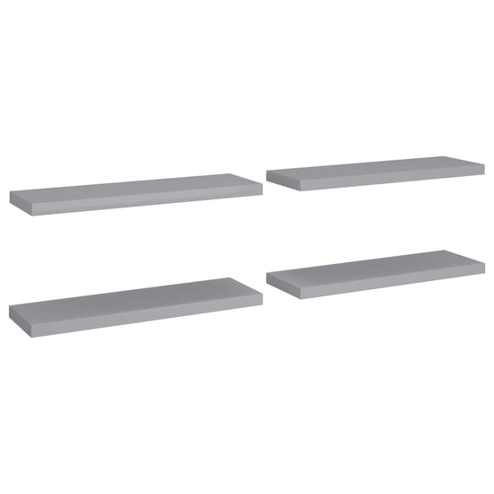 Wandschappen zwevend 4 st 80x23,5x3,8 cm MDF grijs MeubelReus