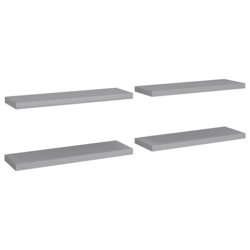 Wandschappen zwevend 4 st 80x23,5x3,8 cm MDF grijs MeubelReus