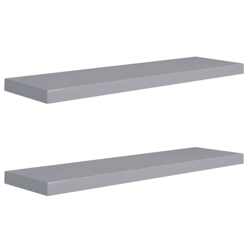 Wandschappen zwevend 2 st 90x23,5x3,8 cm MDF grijs MeubelReus