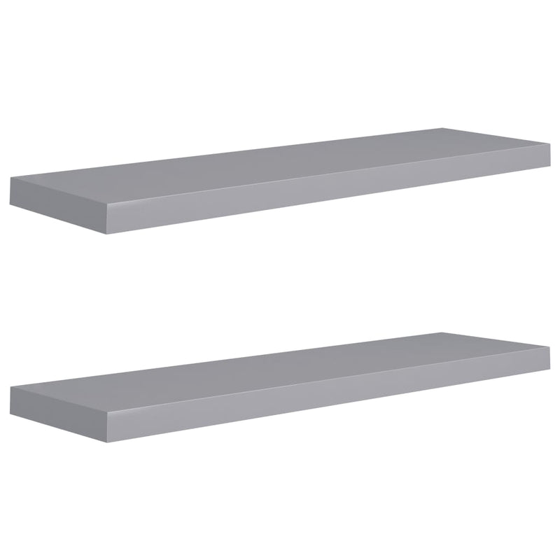 Wandschappen zwevend 2 st 90x23,5x3,8 cm MDF grijs MeubelReus