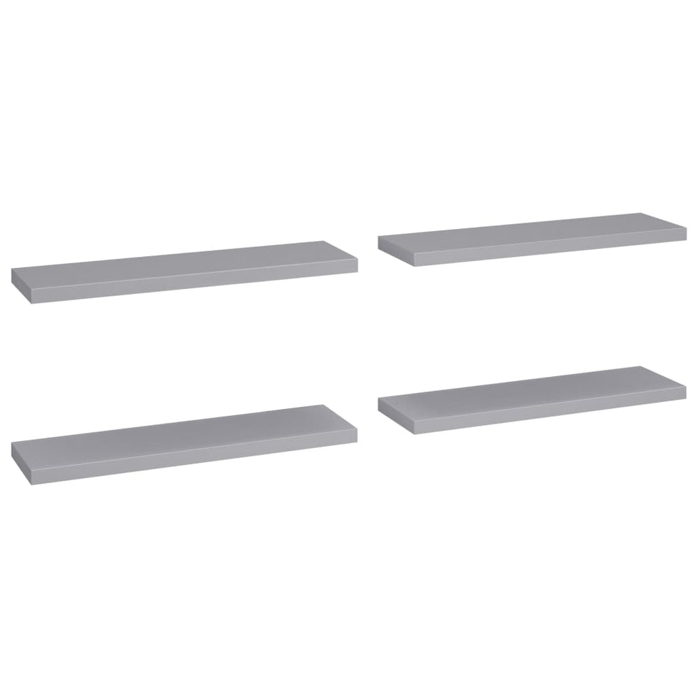Wandschappen zwevend 4 st 90x23,5x3,8 cm MDF grijs MeubelReus