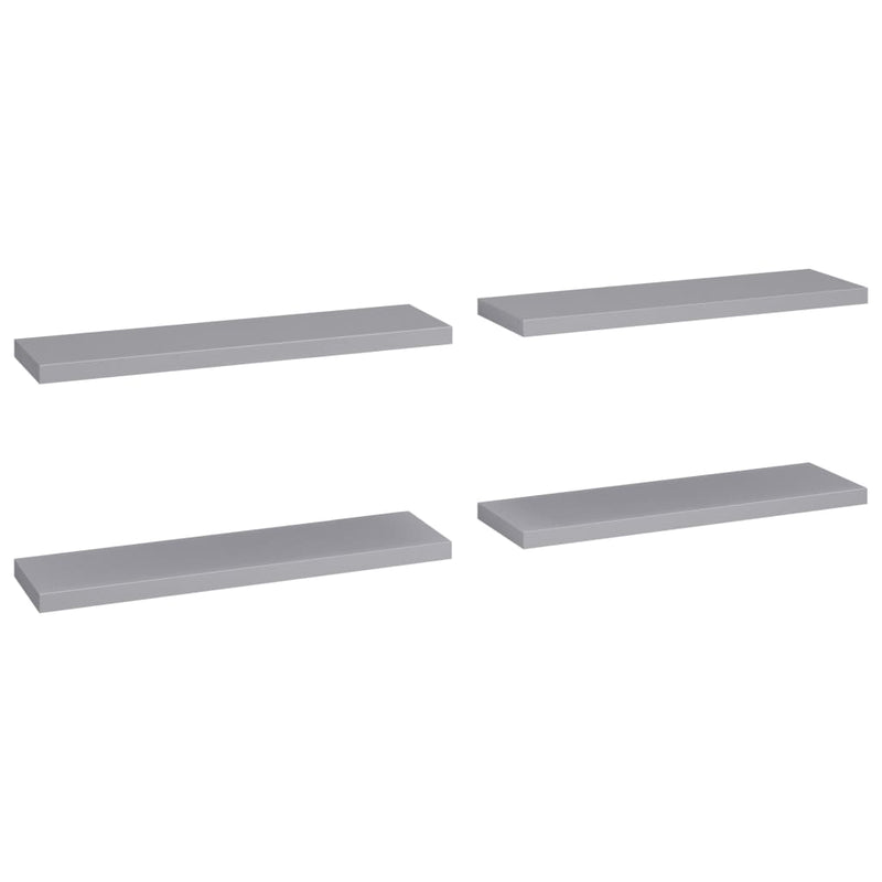 Wandschappen zwevend 4 st 90x23,5x3,8 cm MDF grijs MeubelReus