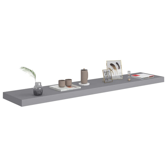 Wandschap zwevend 120x23,5x3,8 cm MDF grijs MeubelReus