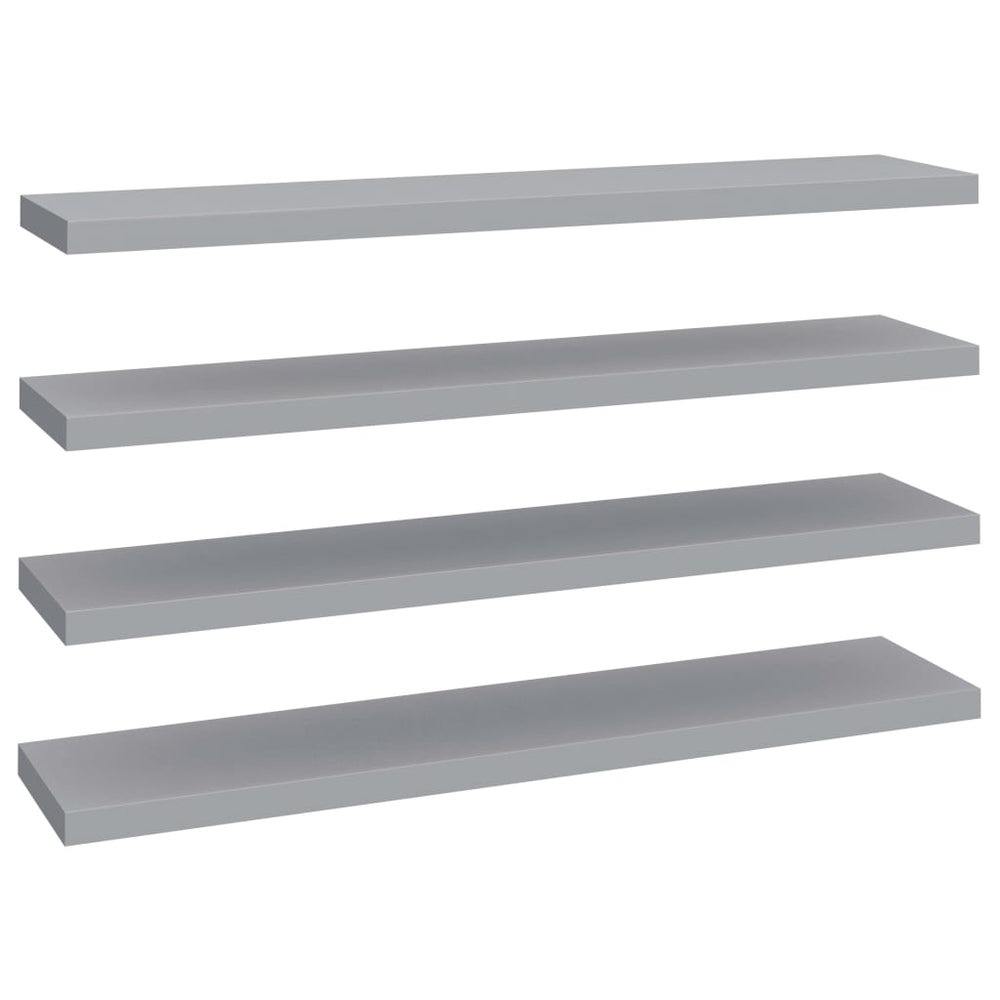 Wandschappen zwevend 4 st 120x23,5x3,8 cm MDF grijs MeubelReus