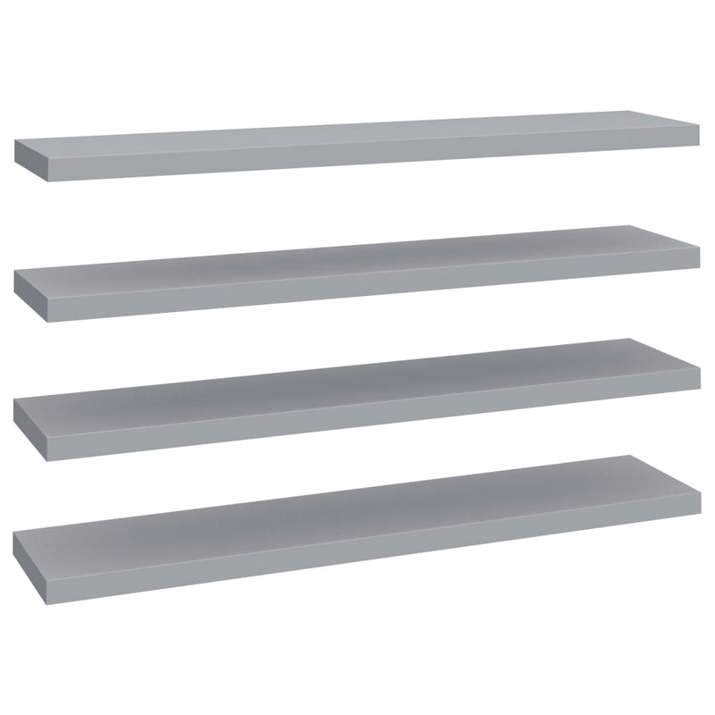 Wandschappen zwevend 4 st 120x23,5x3,8 cm MDF grijs MeubelReus