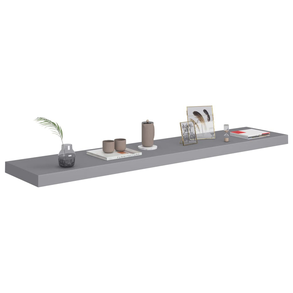 Wandschappen zwevend 4 st 120x23,5x3,8 cm MDF grijs MeubelReus