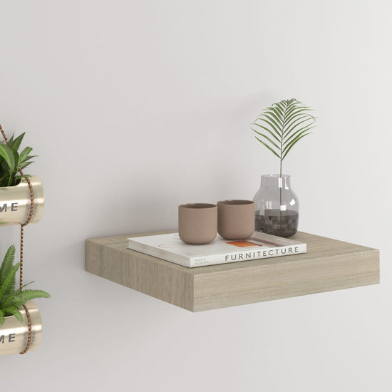 Wandschap zwevend 23x23,5x3,8 cm MDF eikenkleur MeubelReus