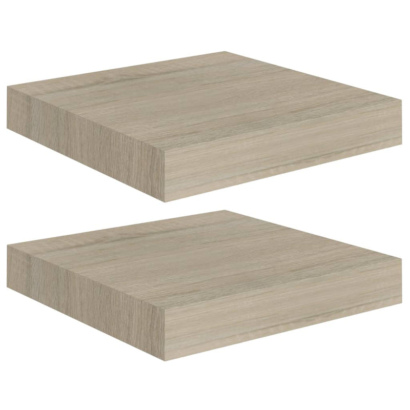 Wandschappen zwevend 2 st 23x23,5x3,8 cm MDF eikenkleurig MeubelReus