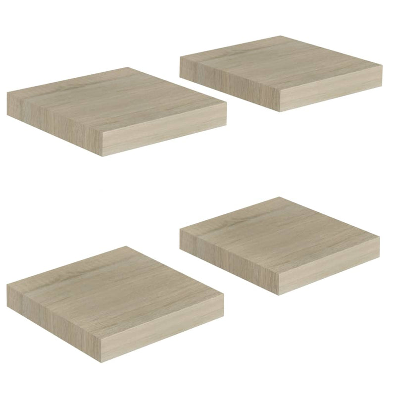 Wandschappen zwevend 4 st 23x23,5x3,8 cm MDF eikenkleurig MeubelReus