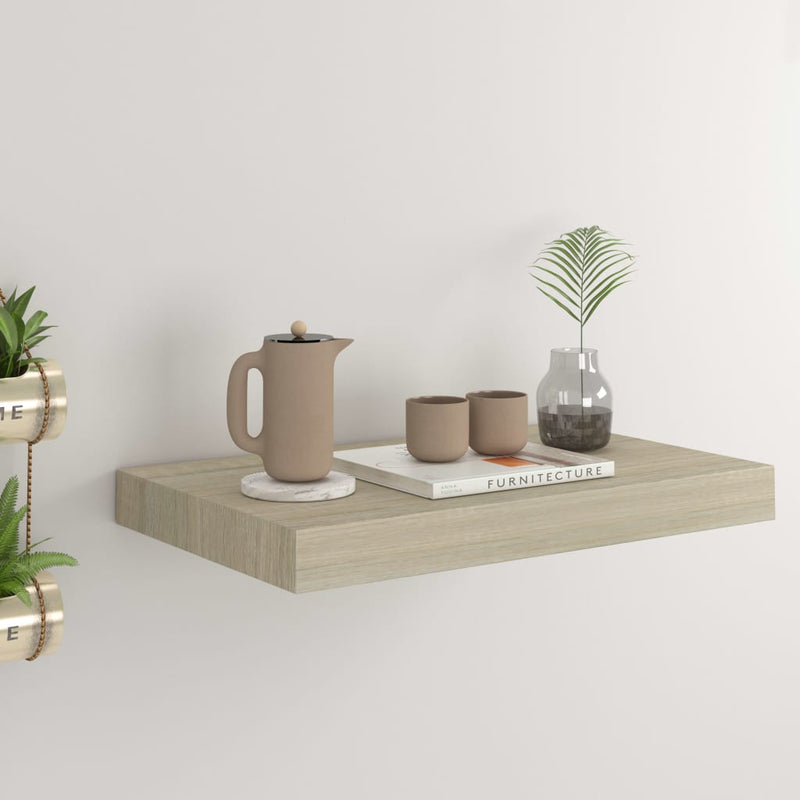 Wandschap zwevend 40x23x3,8 cm MDF eikenkleurig MeubelReus