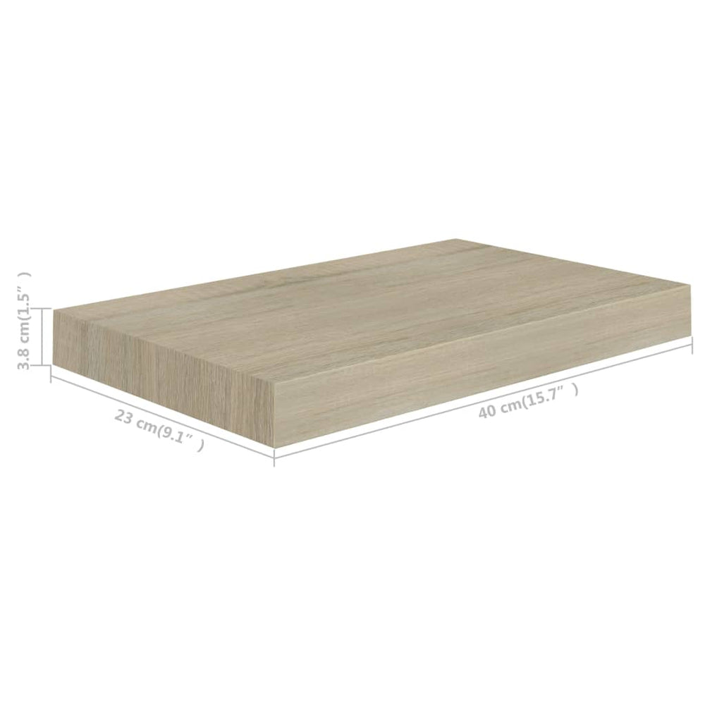 Wandschappen zwevend 2 st 40x23x3,8 cm MDF eikenkleurig MeubelReus