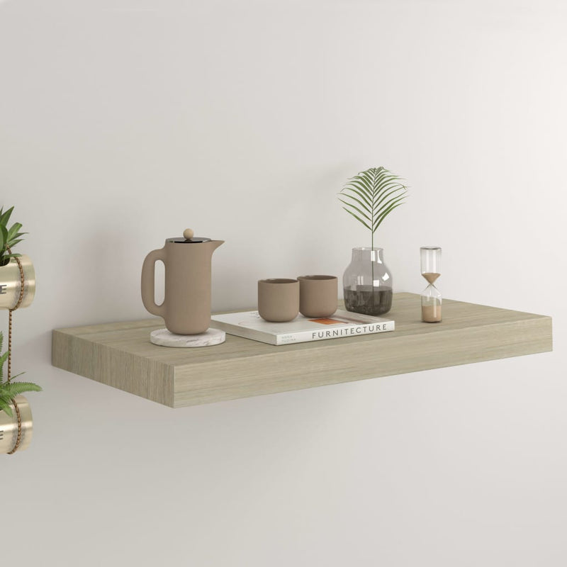 Wandschap zwevend 50x23x3,8 cm MDF eikenkleurig MeubelReus
