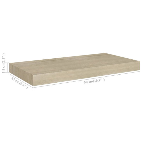 Wandschappen zwevend 4 st 50x23x3,8 cm MDF eikenkleurig MeubelReus