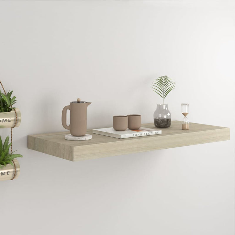 Wandschap zwevend 60x23,5x3,8 cm MDF eikenkleurig MeubelReus