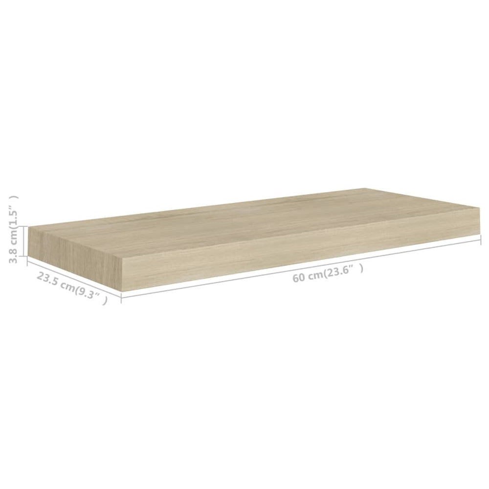 Wandschappen zwevend 4 st 60x23,5x3,8 cm MDF eikenkleurig MeubelReus