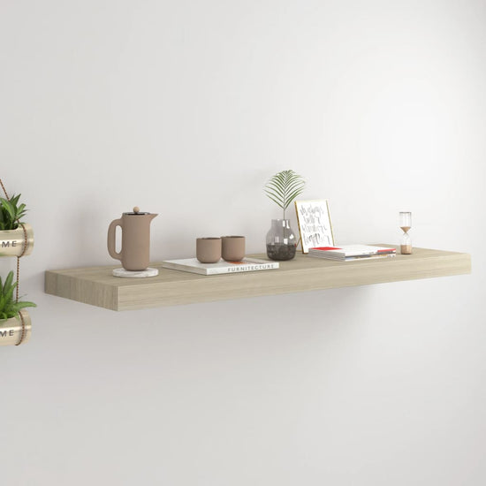 Wandschap zwevend 80x23,5x3,8 cm MDF eikenkleurig MeubelReus