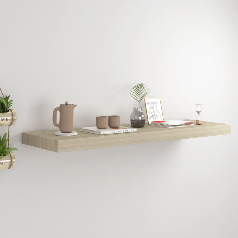 Wandschap zwevend 80x23,5x3,8 cm MDF eikenkleurig MeubelReus