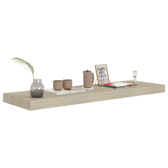 Wandschappen zwevend 4 st 80x23,5x3,8 cm MDF eikenkleurig MeubelReus
