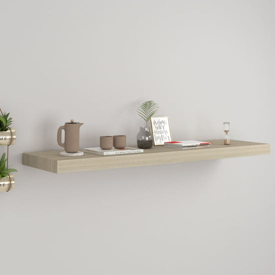 Wandschap zwevend 90x23,5x3,8 cm MDF eikenkleurig MeubelReus