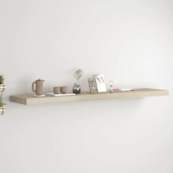 Wandschap zwevend 120x23,5x3,8 cm MDF eikenkleurig MeubelReus