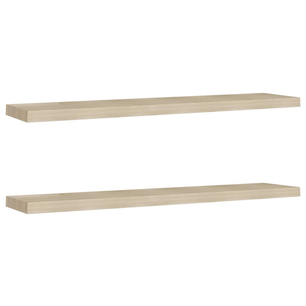 Wandschappen zwevend 2 st 120x23,5x3,8 cm MDF eikenkleurig MeubelReus