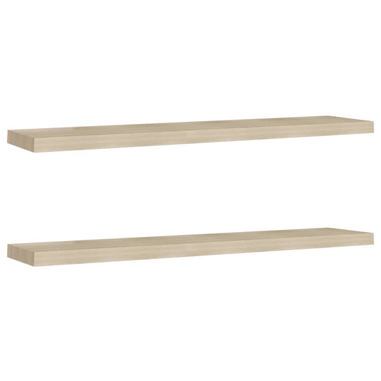 Wandschappen zwevend 2 st 120x23,5x3,8 cm MDF eikenkleurig MeubelReus