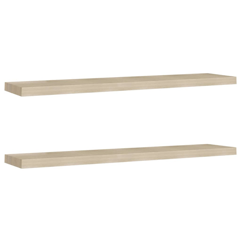 Wandschappen zwevend 2 st 120x23,5x3,8 cm MDF eikenkleurig MeubelReus