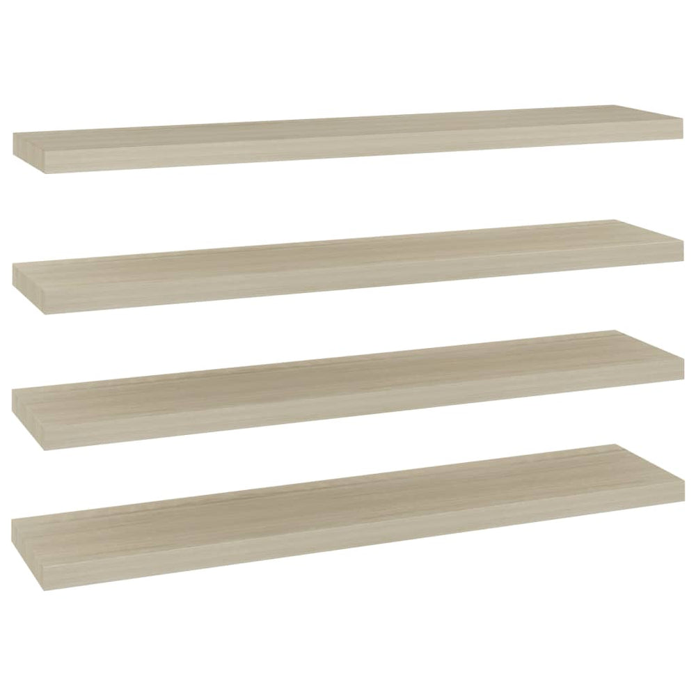 Wandschappen zwevend 4 st 120x23,5x3,8 cm MDF eikenkleurig MeubelReus