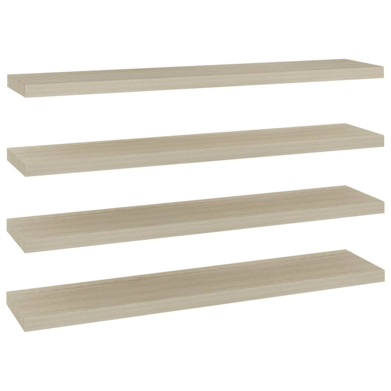 Wandschappen zwevend 4 st 120x23,5x3,8 cm MDF eikenkleurig MeubelReus