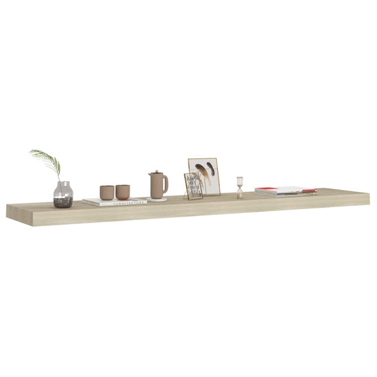 Wandschappen zwevend 4 st 120x23,5x3,8 cm MDF eikenkleurig MeubelReus